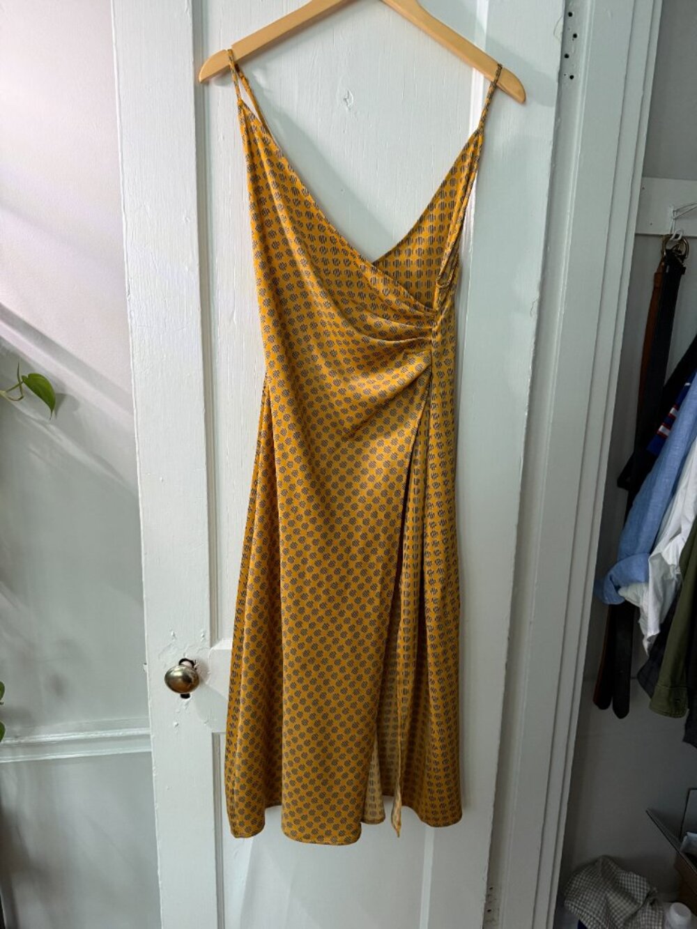 Urban Outfitters Lily Satin Wrap Midi Dress